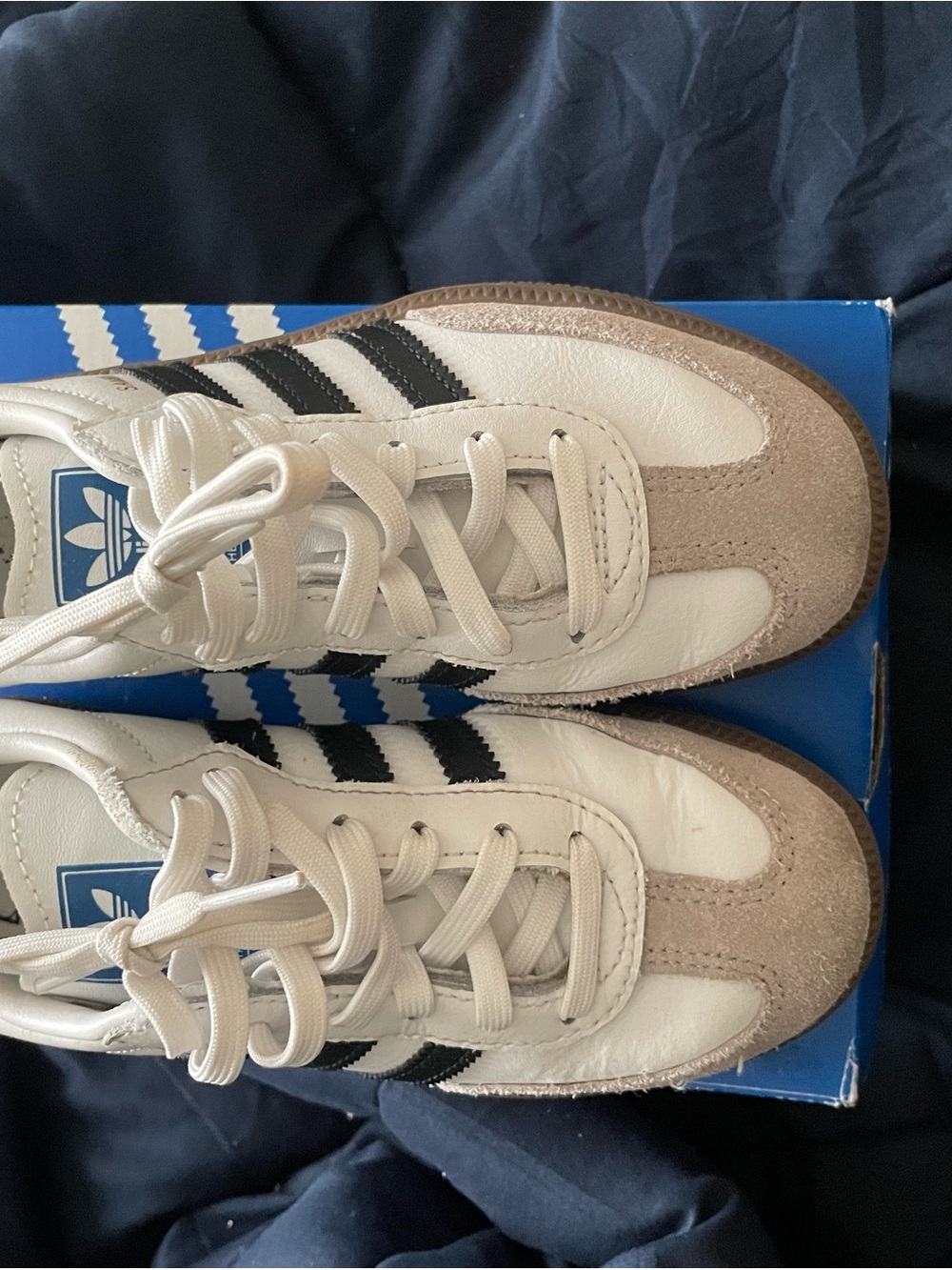 adidas White & Black Classic Leather Sneakers with Gum Trim